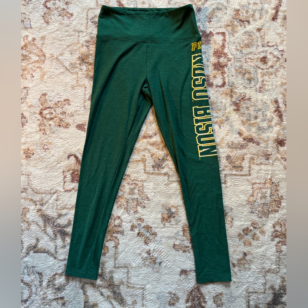 PINK Victoria's Secret NDSU Green and Yellow Leggings - Picture 1 of 3